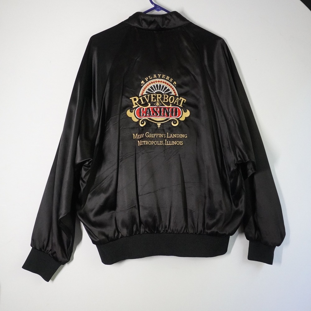 VTG Riverboat Casino Satin Jacket‎ Merv Griffin's Landing Metropolis Illinois XL
